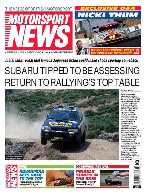 Title details for Motorsport News by Kelsey Publishing Ltd - Available